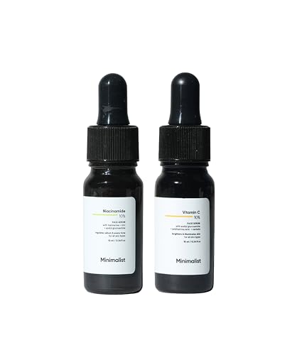 Minimalist Niacinamide 10% + Vitamin C 10% Face Serum Combo | Acne Marks, Dark Spots, Oil Control & Skin Brightening | Pore Minimizing & Glow Boosting Skincare | Oily, Combination & Acne Prone Skin