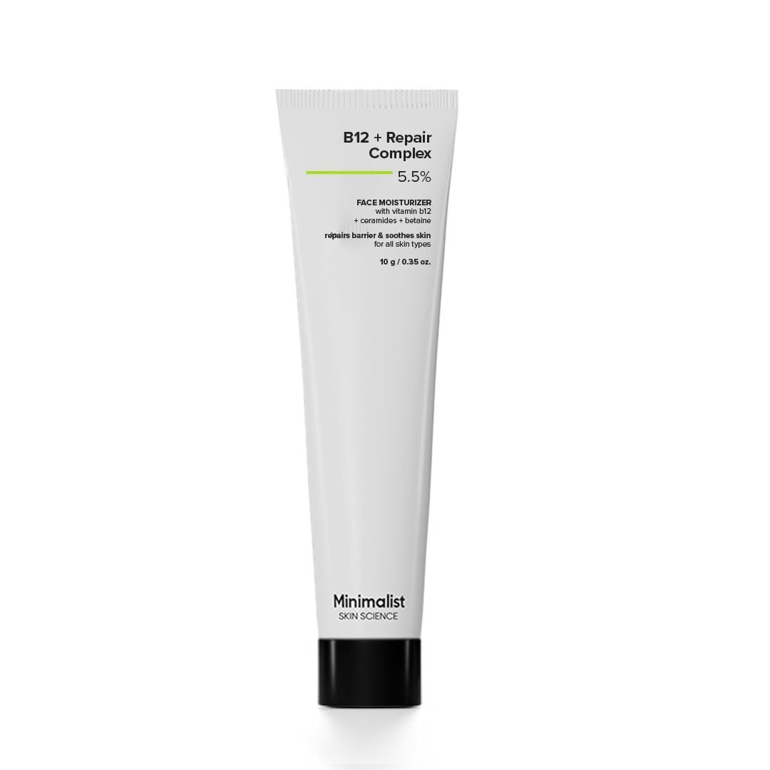 Minimalist Barrier Repair Face Moisturizer with Vitamin B12 Complex 5.5% with Ceramides for All Skin Types | Strengthens Skin Barrier, Boosts Hydration, Soothing, Lightweight Gel Texture | 30 gm