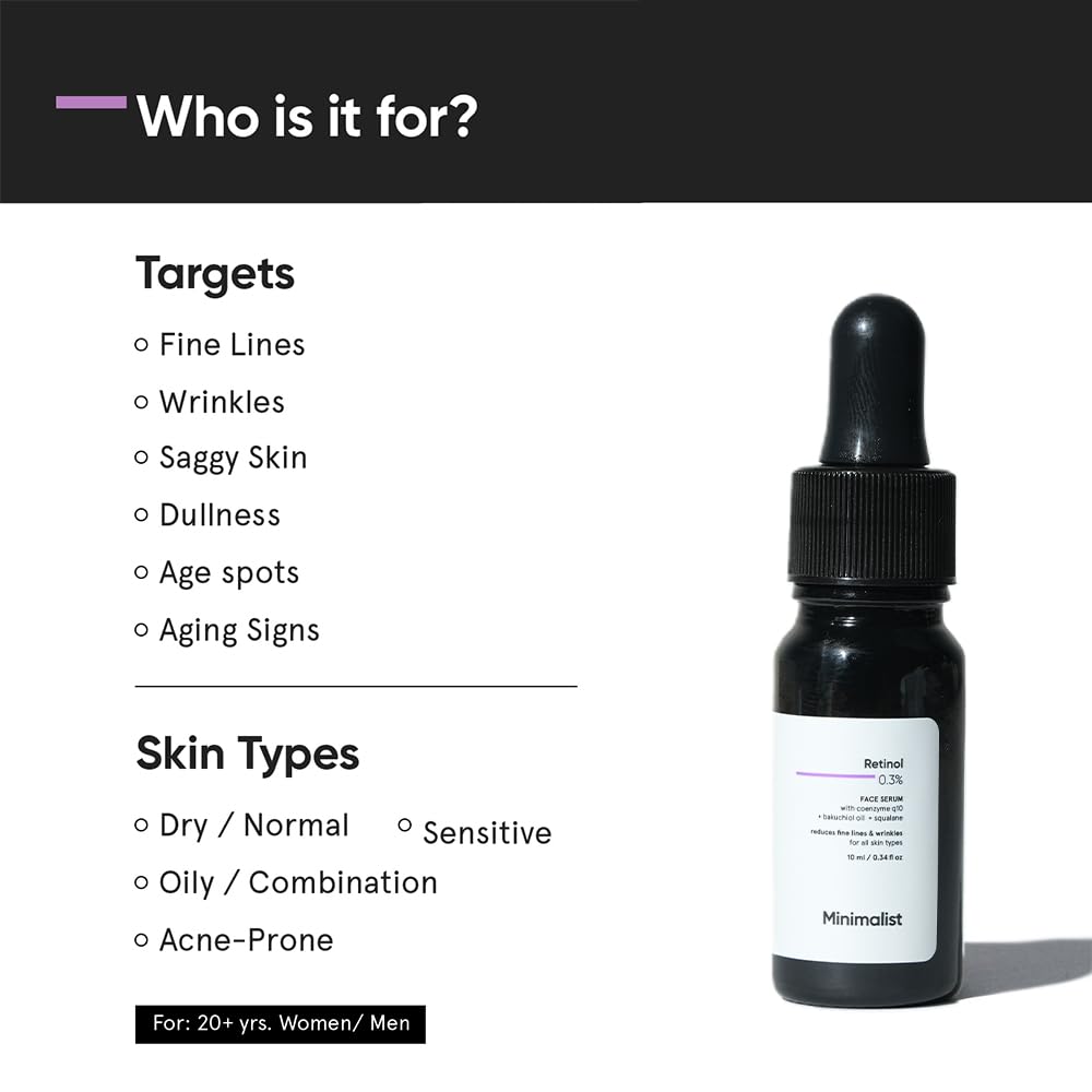 Minimalist 0.3% Retinol Serum 10ml + 10% Advanced Vitamin C Serum 10ml | Anti-Aging, Brightening & Dark Spot Treatment Skincare Duo