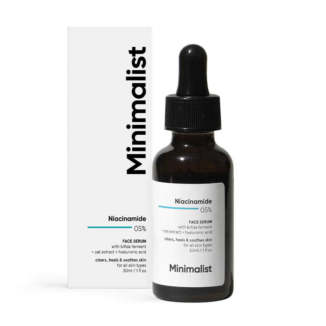 Minimalist Niacinamide 5% Serum with Hyaluronic Acid – Reduces Dark Spots, Controls Oil, Minimizes Pores, Strengthens Skin Barrier, Hydrating Daily Vitamin B3 Serum for All Skin Types (10 ml)