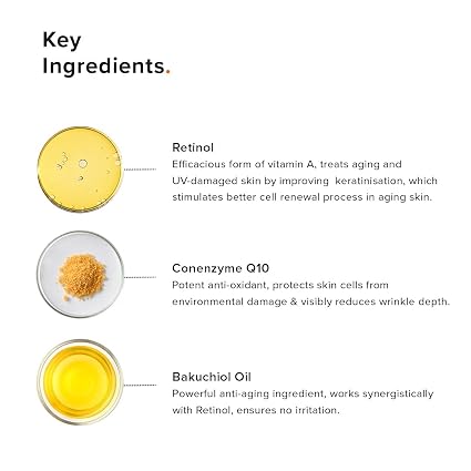 Minimalist Anti-Aging Night Serum with 0.3% Retinol & Q10|Fine Lines & Wrinkles Reduction Serum for Beginners|Water-Free Formula for Stability & Nourishment|Suitable for All Skin Types|For Unisex|30ml