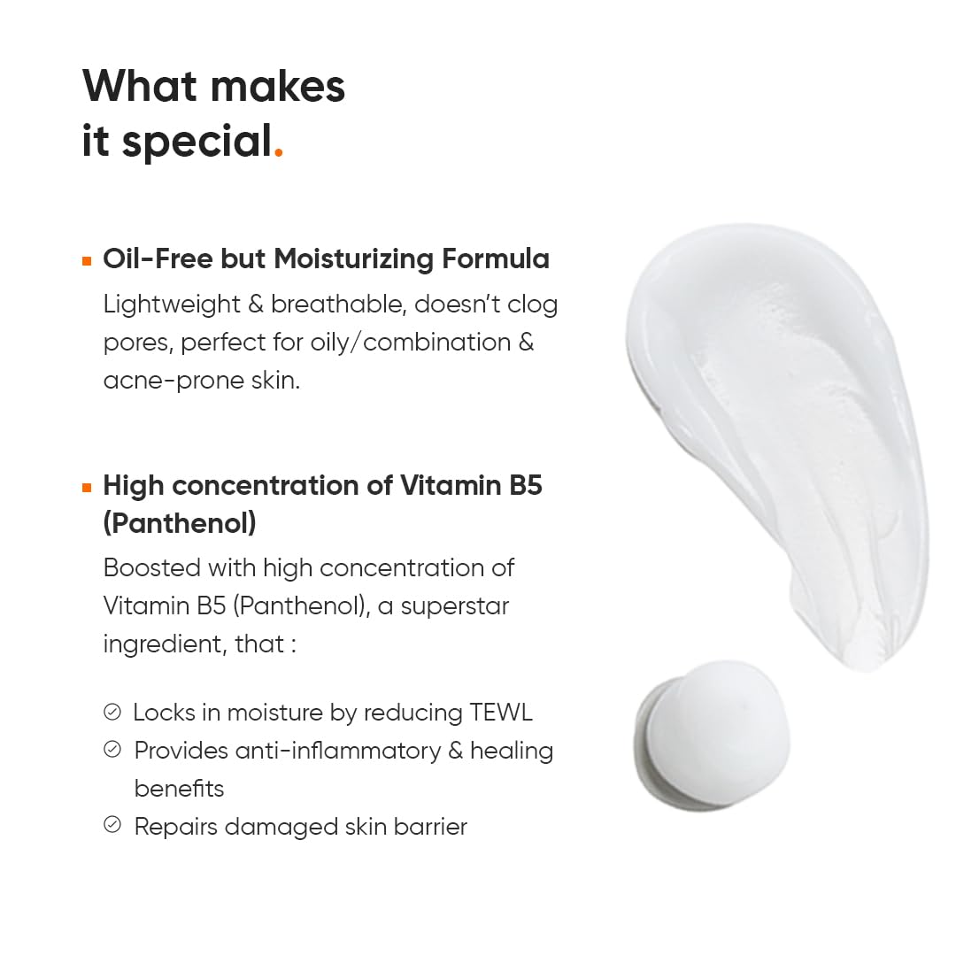 Minimalist Vitamin B5 10% Oil-Free Moisturizer for Face, Lightweight Gel Moisturizer for Oily & Combination Skin, Barrier Repair Face Cream with Glycerine 30gm