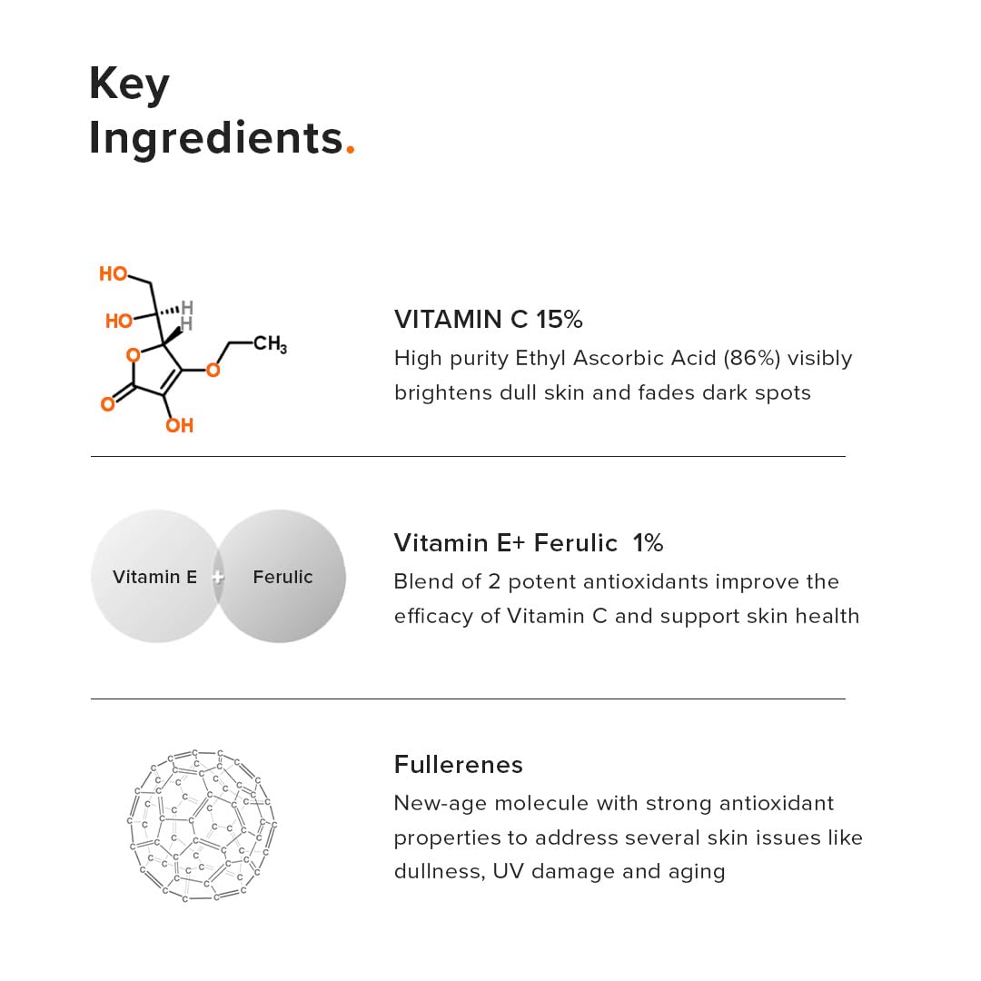 Minimalist 16% Vitamin C Face Serum – Brightening & Glow-Boosting Formula with Vitamin E, Ferulic Acid & Fullerenes, Antioxidant Boost for Radiant Skin (10 ml)
