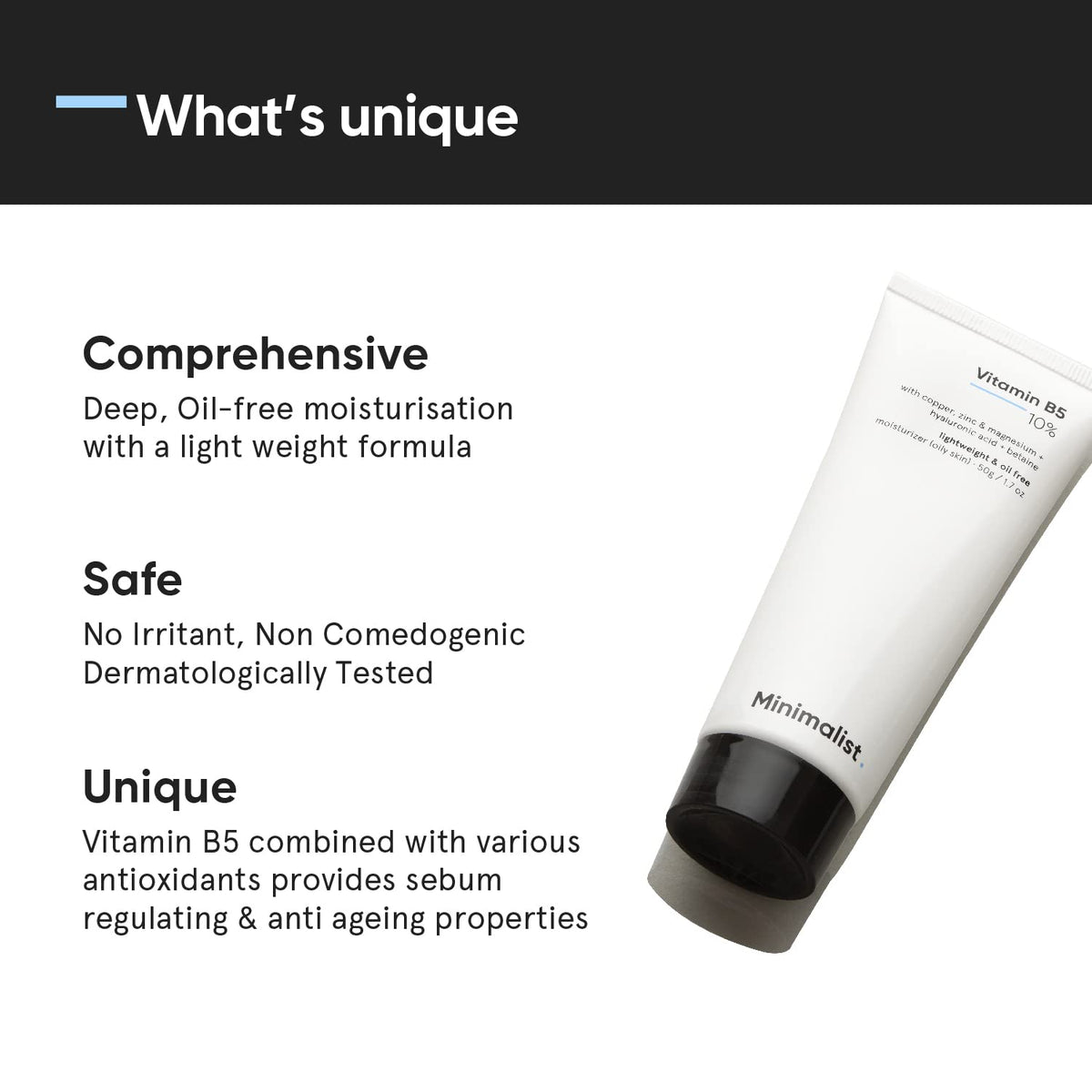 Minimalist Vitamin B5 10% Oil-Free Moisturizer for Face, Lightweight Gel Moisturizer for Oily & Combination Skin, Barrier Repair Face Cream with Glycerine 30gm