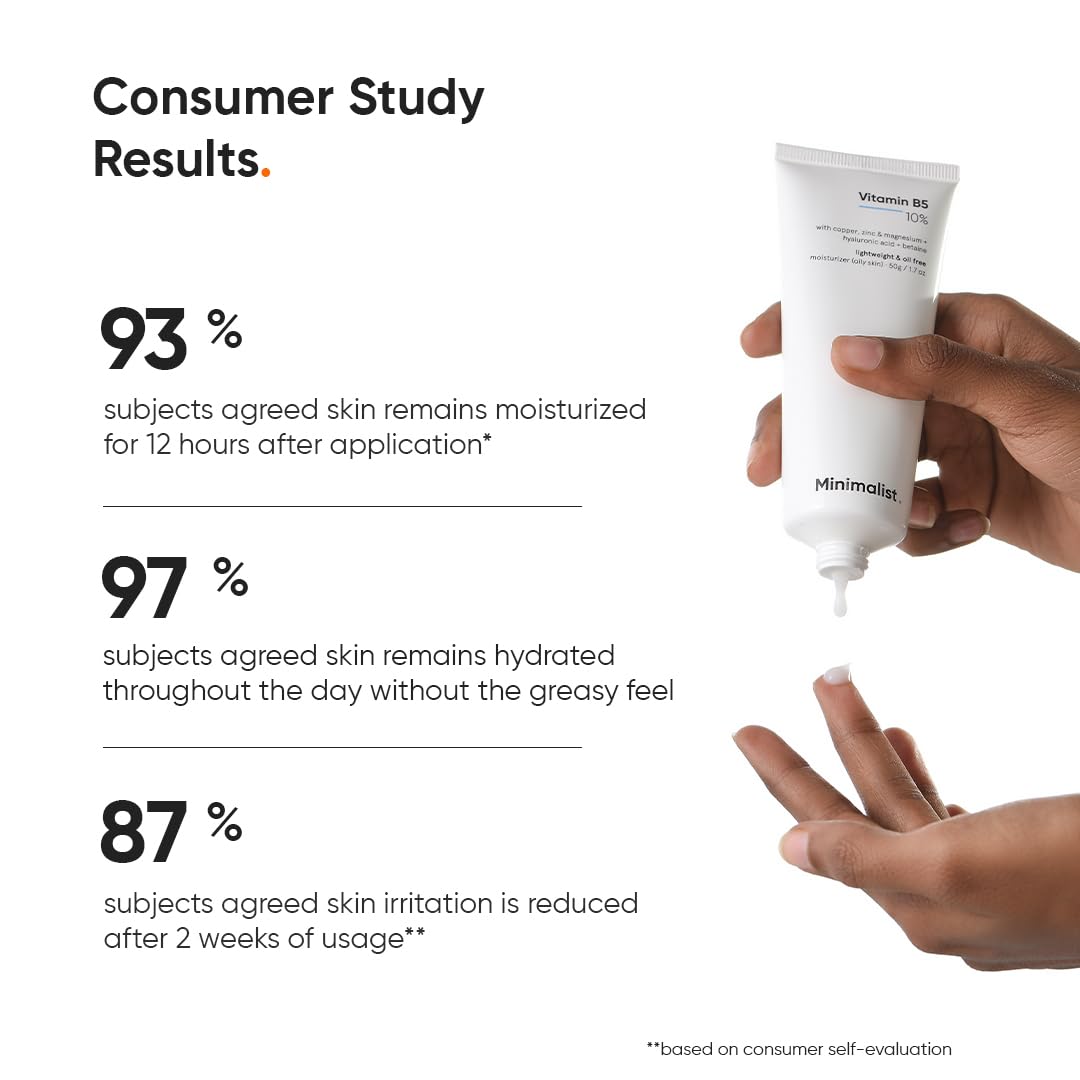 Minimalist Vitamin B5 10% Oil-Free Moisturizer for Face, Lightweight Gel Moisturizer for Oily & Combination Skin, Barrier Repair Face Cream with Glycerine 30gm