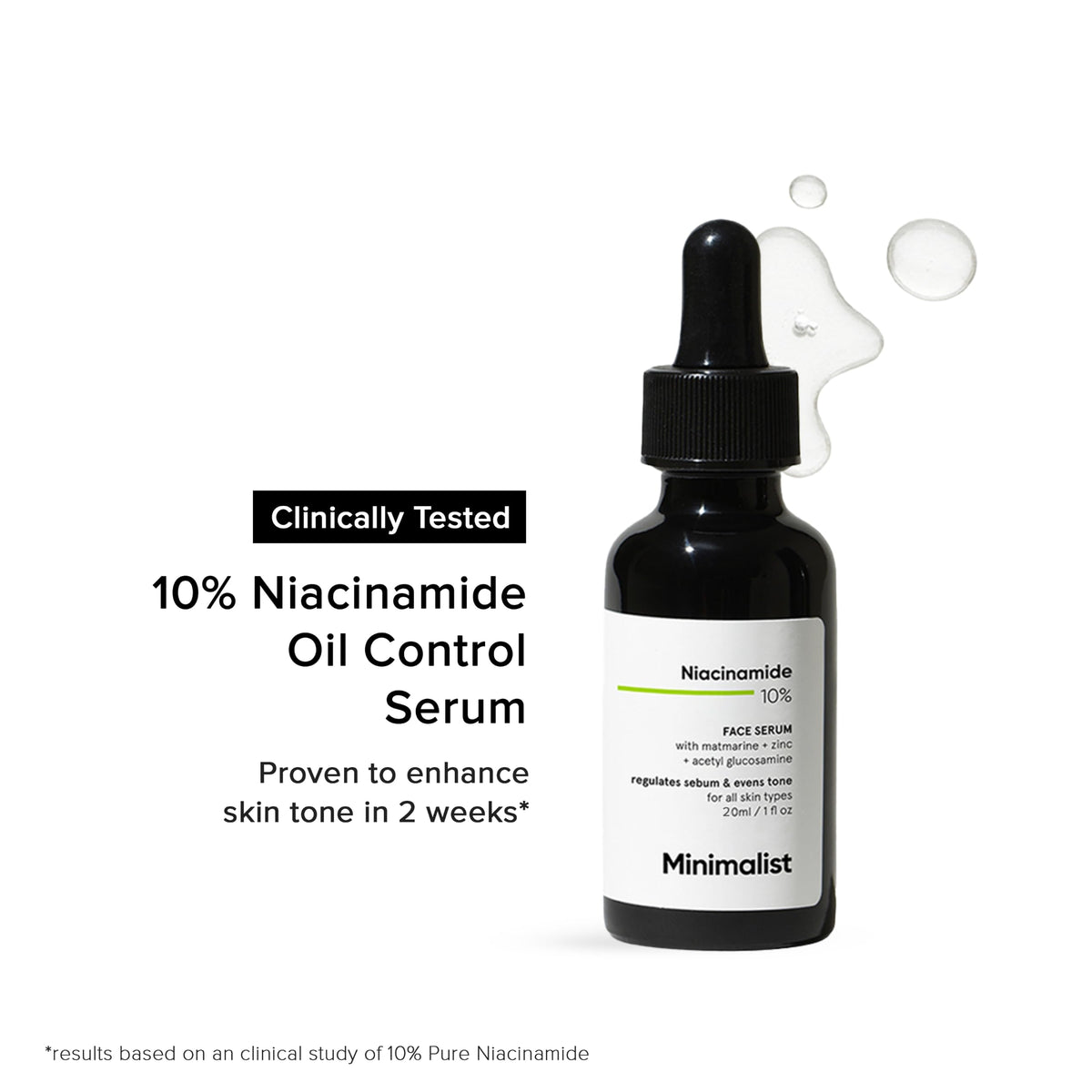 Minimalist 10% Niacinamide Serum with Zinc – Reduces Acne Marks, Controls Oil & Minimizes Pores | Vitamin B3 for Blemish-Free, Clear Skin | For Oily & Acne-Prone Skin (10 ml)