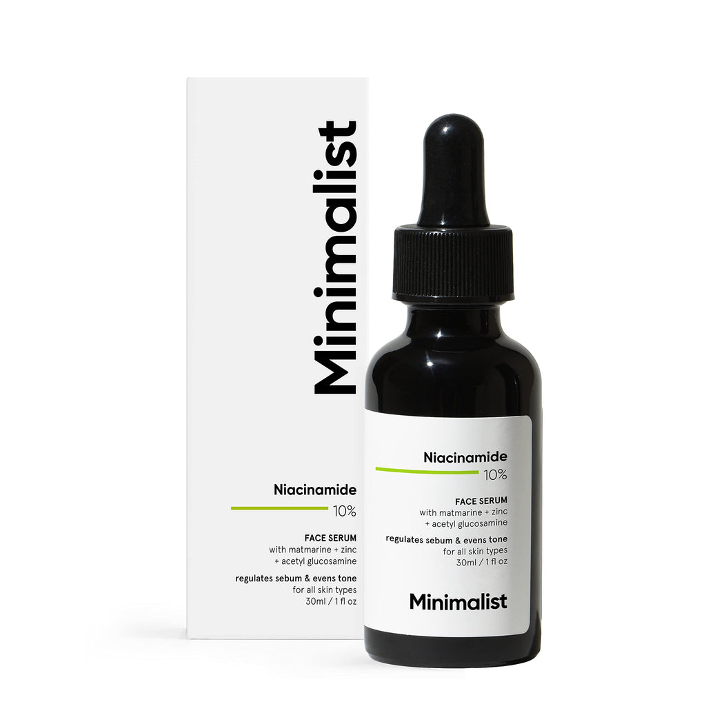 Minimalist 10% Niacinamide Serum with Zinc – Reduces Acne Marks, Controls Oil & Minimizes Pores | Vitamin B3 for Blemish-Free, Clear Skin | For Oily & Acne-Prone Skin (10 ml)