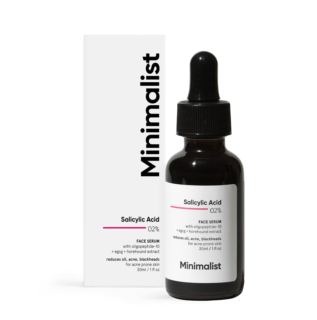 Minimalist 2% Salicylic Acid Serum for Acne & Blackheads | BHA Exfoliating Anti Acne Serum for Pore Cleansing & Oil Control | Pore Tightening Treatment for Oily & Acne-Prone Skin | 10ml