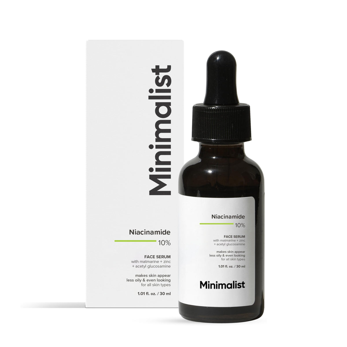 Minimalist 10% Niacinamide Serum with Zinc – Reduces Acne Marks, Controls Oil & Minimizes Pores | Vitamin B3 for Blemish-Free, Clear Skin | For Oily & Acne-Prone Skin (10 ml)