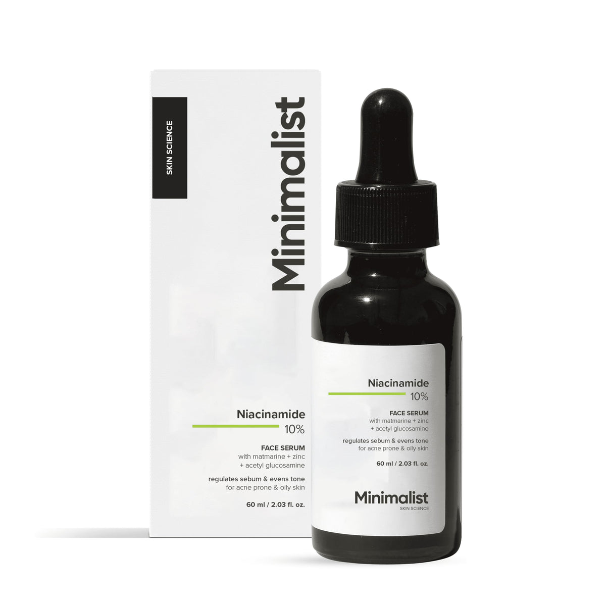 Minimalist 10% Niacinamide Serum with Zinc – Reduces Acne Marks, Controls Oil & Minimizes Pores | Vitamin B3 for Blemish-Free, Clear Skin | For Oily & Acne-Prone Skin (10 ml)
