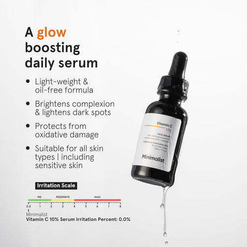 Minimalist 0.3% Retinol Serum 10ml + 10% Advanced Vitamin C Serum 10ml | Anti-Aging, Brightening & Dark Spot Treatment Skincare Duo